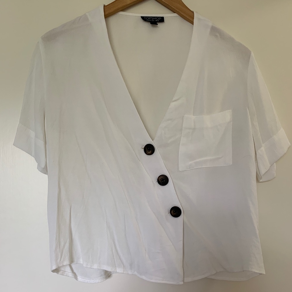 Topshop cropped button up